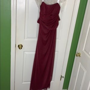 Maroon formal dress from David’s Bridal.